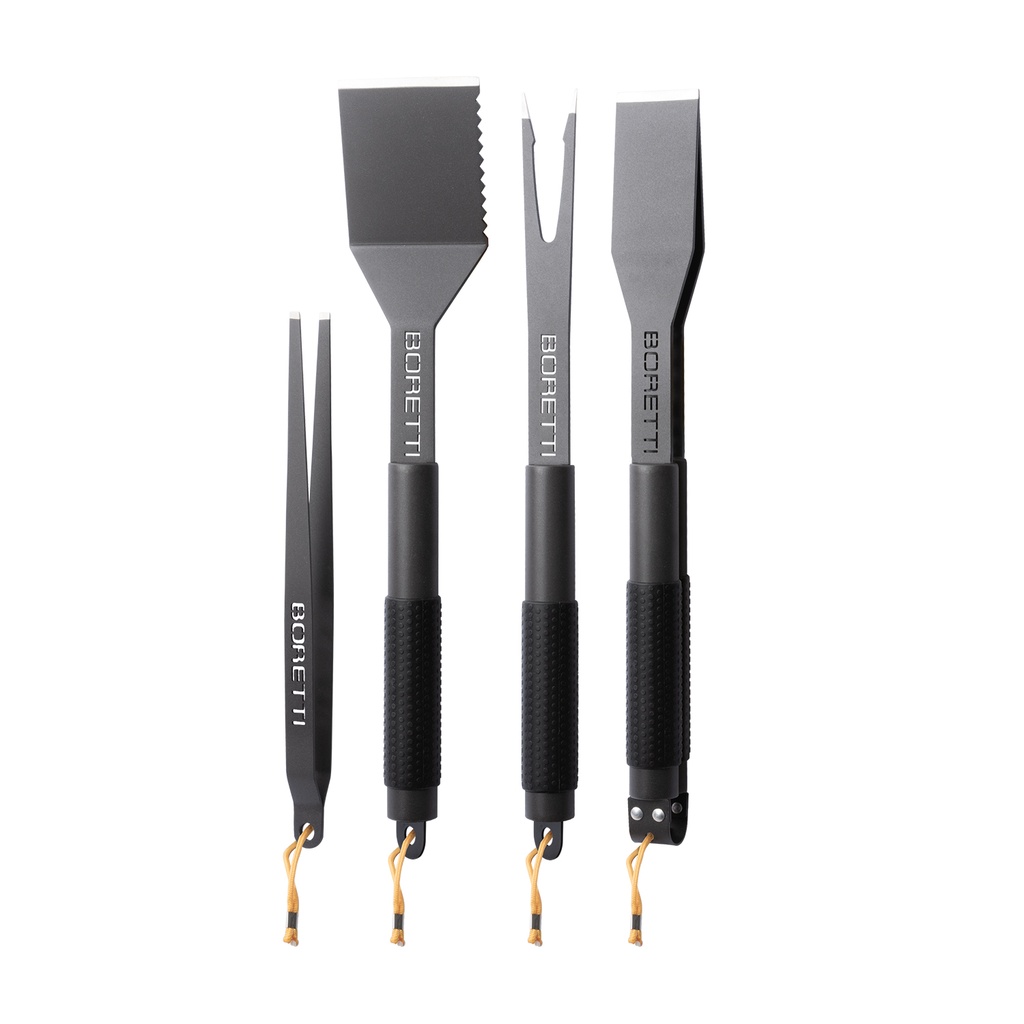 BBQset (tang, spatel, vork, pincet)