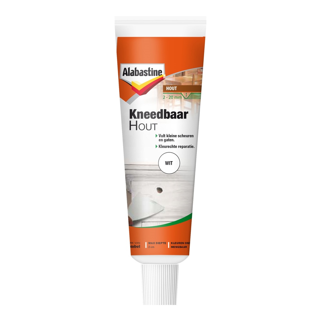 Alabastine Kneedbaar Hout Wit 75Gr