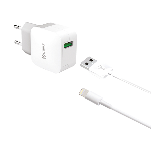 Celly Thuislader MFI USB 2.4A Wit